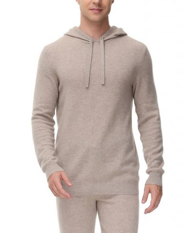 Men's Cashmere Lounge Hoodie Tan/Beige $51.53 Pajama