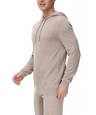 Men's Cashmere Lounge Hoodie Tan/Beige $51.53 Pajama