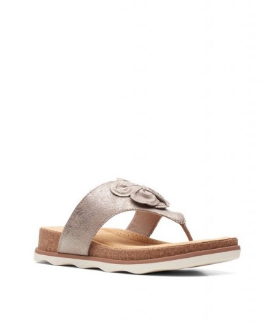 Women's Brynn Style Embellished Thong Sandals Tan/Beige $41.00 Shoes