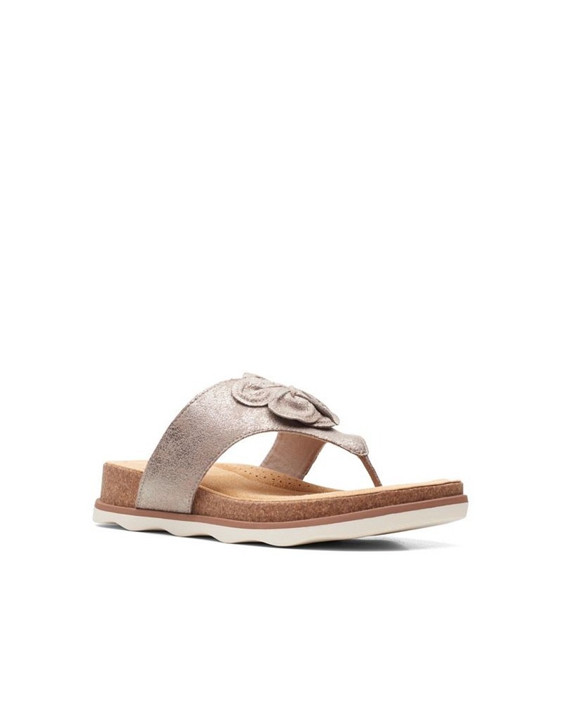 Women's Brynn Style Embellished Thong Sandals Tan/Beige $41.00 Shoes