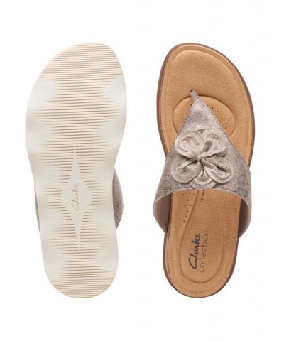 Women's Brynn Style Embellished Thong Sandals Tan/Beige $41.00 Shoes