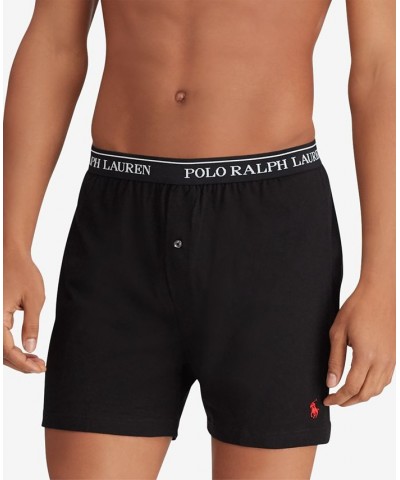 Men's 3-Pk. Cotton Classic Knit Boxers Black $23.10 Underwear