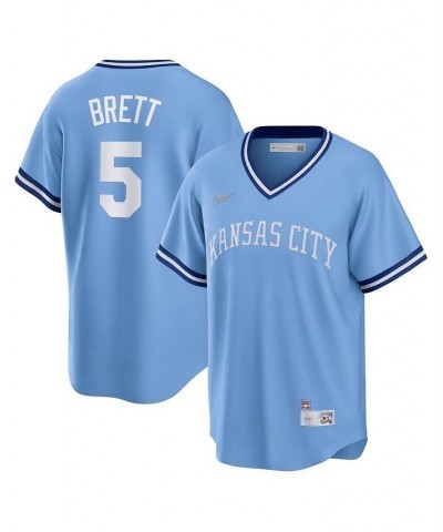 Men's George Brett Light Blue Kansas City Royals Road Cooperstown Collection Player Jersey $44.00 Jersey