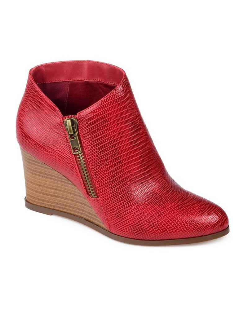 Women's Glam Wedge Bootie Red $36.30 Shoes