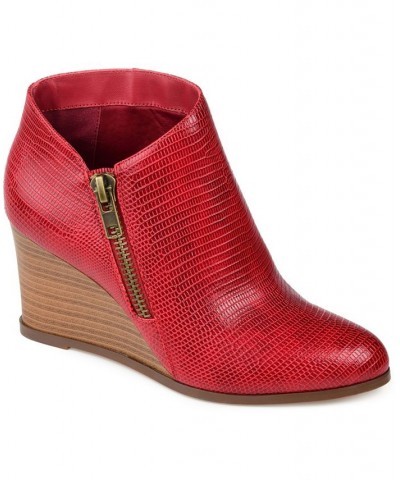 Women's Glam Wedge Bootie Red $36.30 Shoes