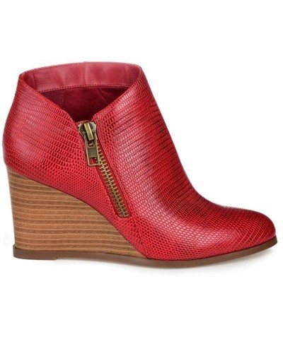 Women's Glam Wedge Bootie Red $36.30 Shoes