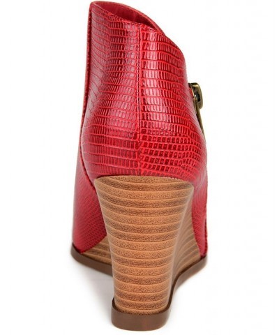 Women's Glam Wedge Bootie Red $36.30 Shoes