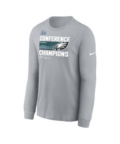 Men's Gray Philadelphia Eagles 2022 NFC Champions Trophy Collection Long Sleeve T-shirt $26.09 T-Shirts