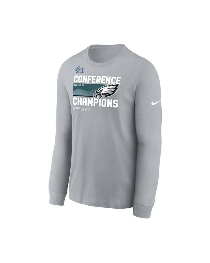 Men's Gray Philadelphia Eagles 2022 NFC Champions Trophy Collection Long Sleeve T-shirt $26.09 T-Shirts