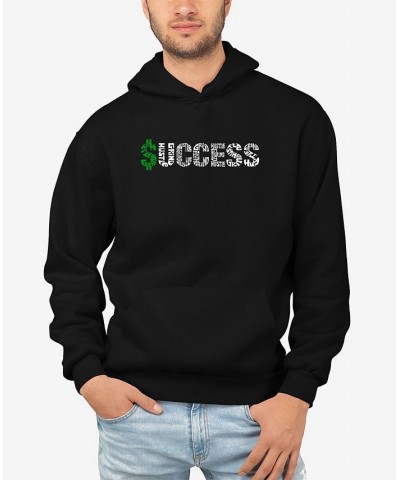 Men's Success Word Art Hooded Sweatshirt Black $30.59 Sweatshirt