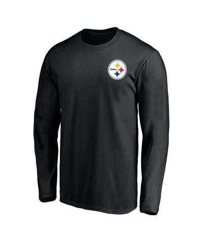 Men's Branded Black Pittsburgh Steelers 1 Dad Long Sleeve T-shirt $18.80 T-Shirts