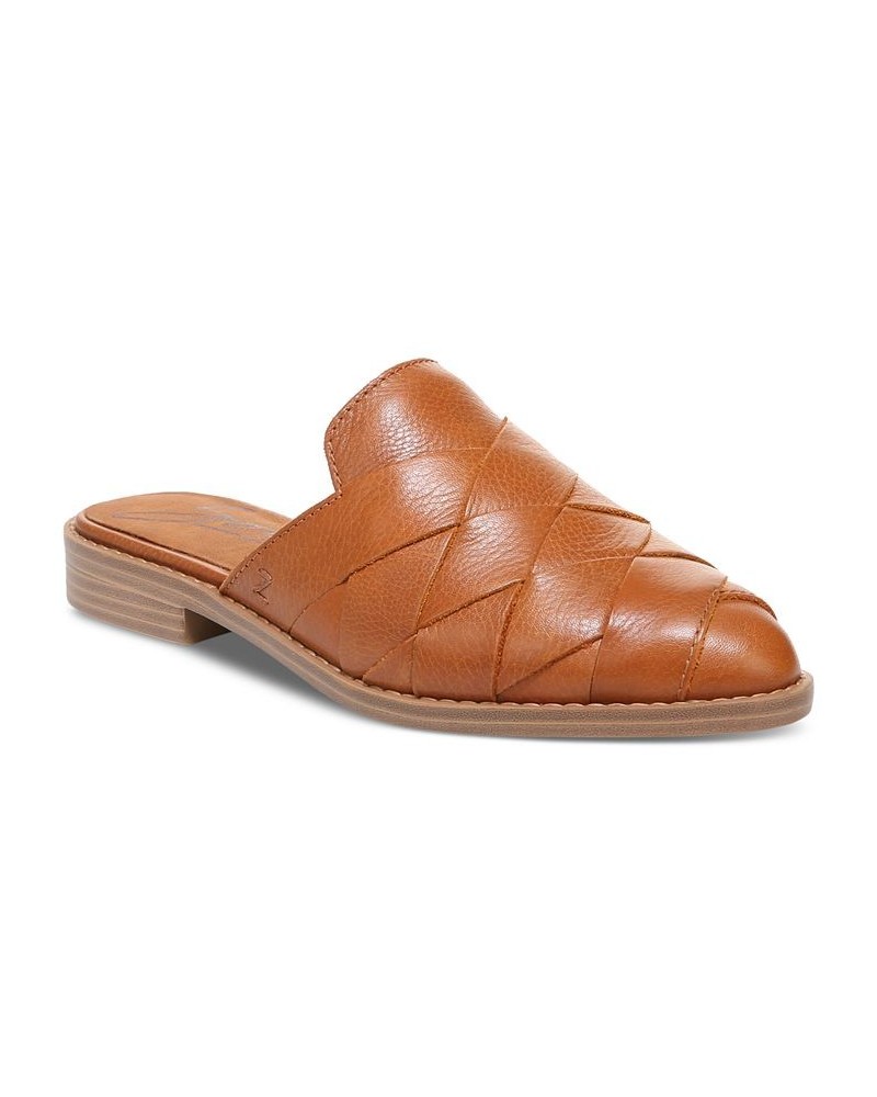 Women's Hendrix Slip-On Woven Mule Flats Brown $51.23 Shoes