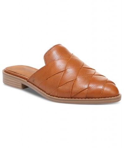 Women's Hendrix Slip-On Woven Mule Flats Brown $51.23 Shoes