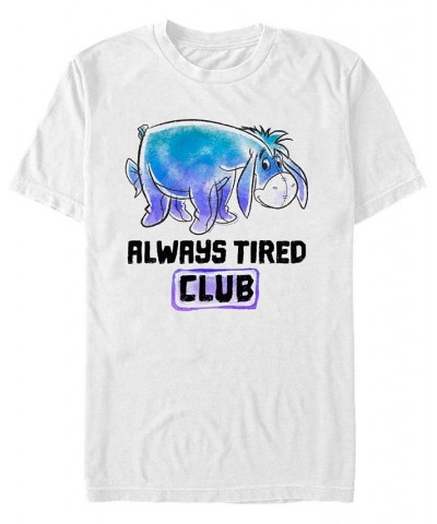 Men's Eeyore Tired Club Short Sleeve T-Shirt White $17.84 T-Shirts