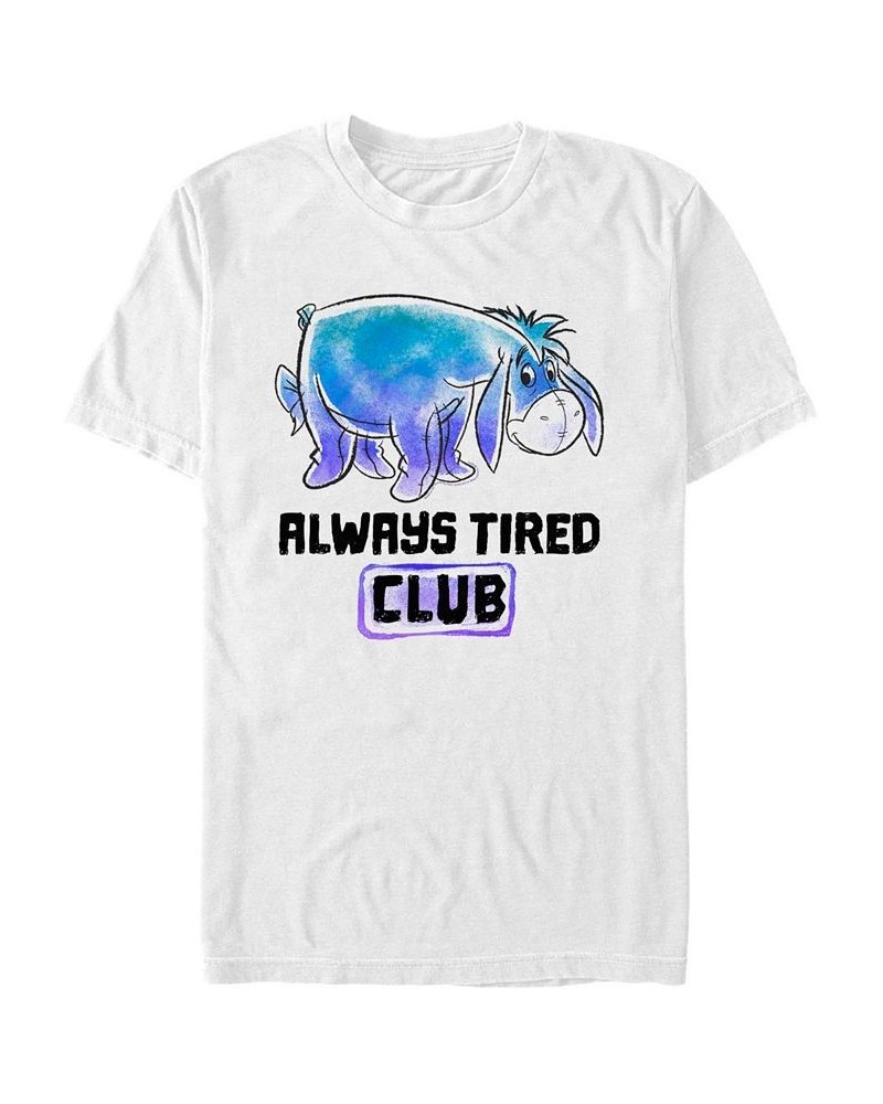 Men's Eeyore Tired Club Short Sleeve T-Shirt White $17.84 T-Shirts