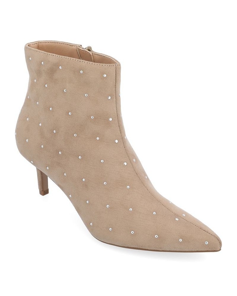 Women's Rossia Studded Bootie Taupe $62.40 Shoes