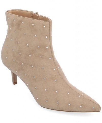 Women's Rossia Studded Bootie Taupe $62.40 Shoes