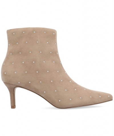 Women's Rossia Studded Bootie Taupe $62.40 Shoes