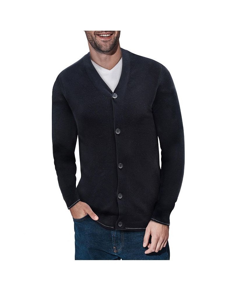 Men's Basic Ribbed Cardigan Black $28.49 Sweaters