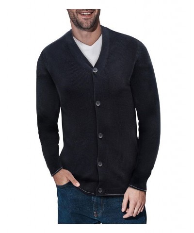 Men's Basic Ribbed Cardigan Black $28.49 Sweaters