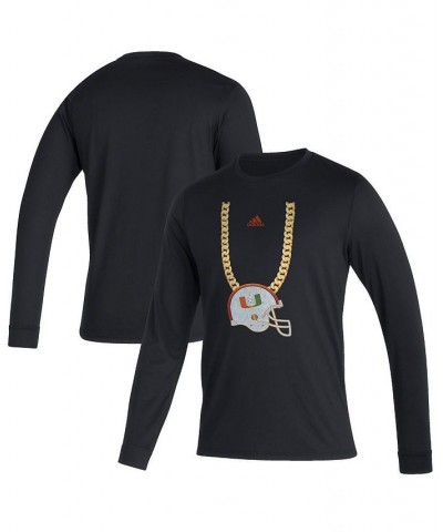 Men's Black Miami Hurricanes Turnover Chain Creator Long Sleeve T-shirt $16.80 T-Shirts