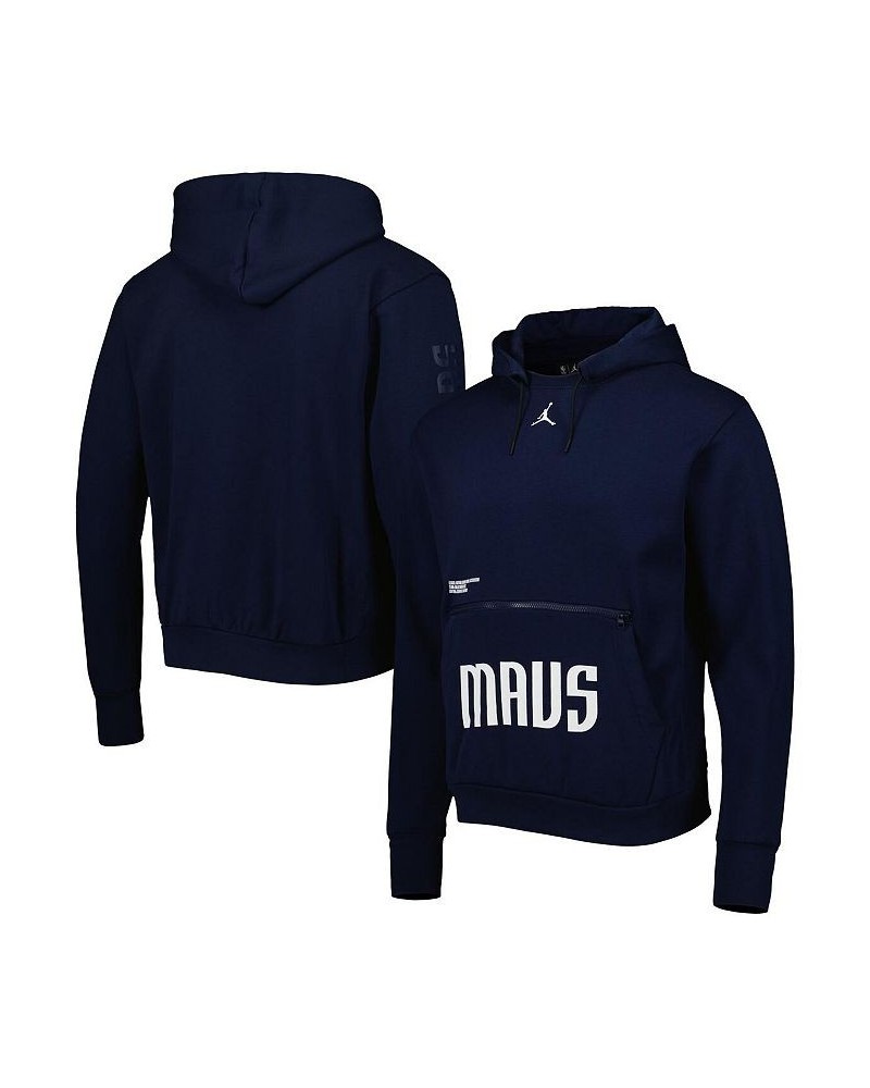 Men's Brand Navy Dallas Mavericks Courtside Statement Edition Pullover Hoodie $38.68 Sweatshirt