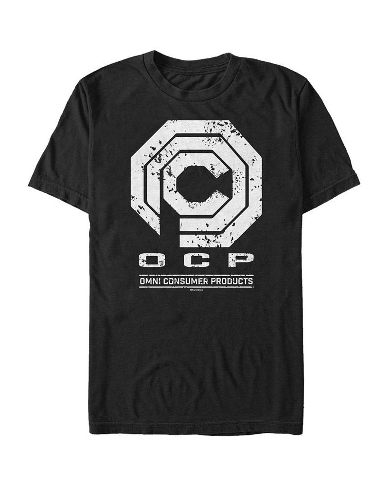 Robocop Men's OCP OMN Consumer Products Distressed Logo Short Sleeve T-Shirt Black $14.35 T-Shirts