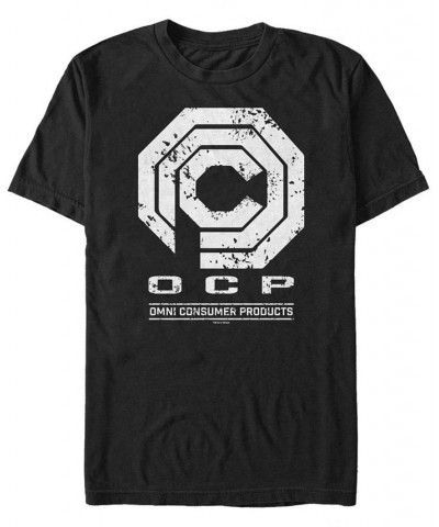 Robocop Men's OCP OMN Consumer Products Distressed Logo Short Sleeve T-Shirt Black $14.35 T-Shirts