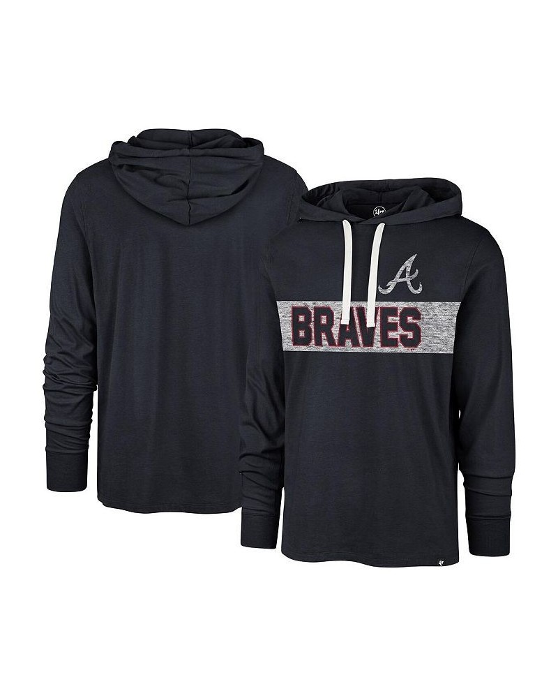 Men's Navy Atlanta Braves Field Franklin Pullover Hoodie $35.25 Sweatshirt