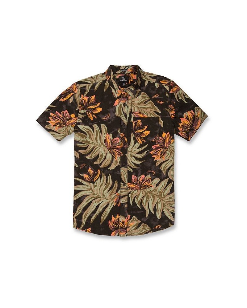 Men's Marble Floral Short Sleeves Shirt Dawn Yellow $33.60 Shirts