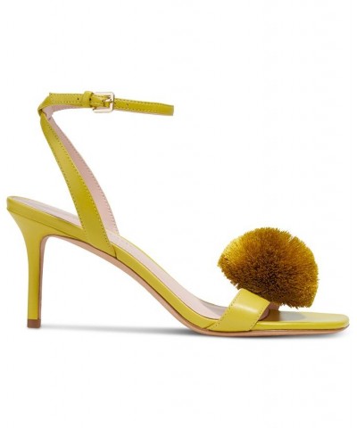 Women's Amour Pom Pom Ankle-Strap Dress Sandals Green $92.88 Shoes