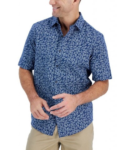 Men's Short-Sleeve Meren Floral-Print Shirt Blue $9.90 Shirts