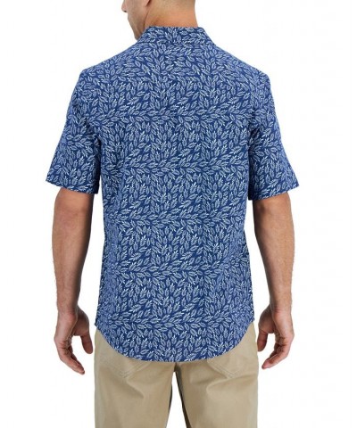 Men's Short-Sleeve Meren Floral-Print Shirt Blue $9.90 Shirts