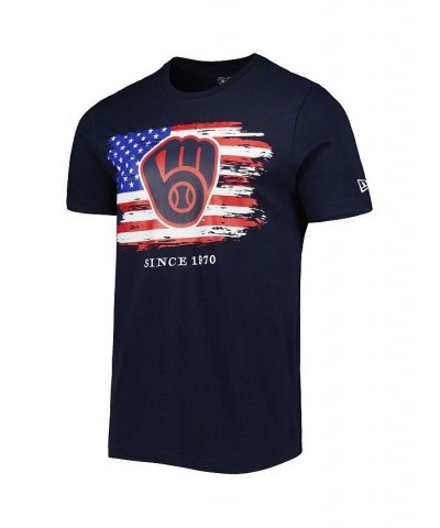 Men's Navy Milwaukee Brewers 4th of July Jersey T-shirt $25.91 T-Shirts