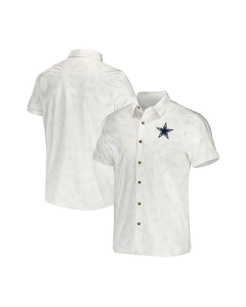 Men's NFL x Darius Rucker Collection by White Dallas Cowboys Woven Button-Up T-shirt $30.55 Shirts