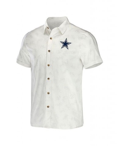 Men's NFL x Darius Rucker Collection by White Dallas Cowboys Woven Button-Up T-shirt $30.55 Shirts