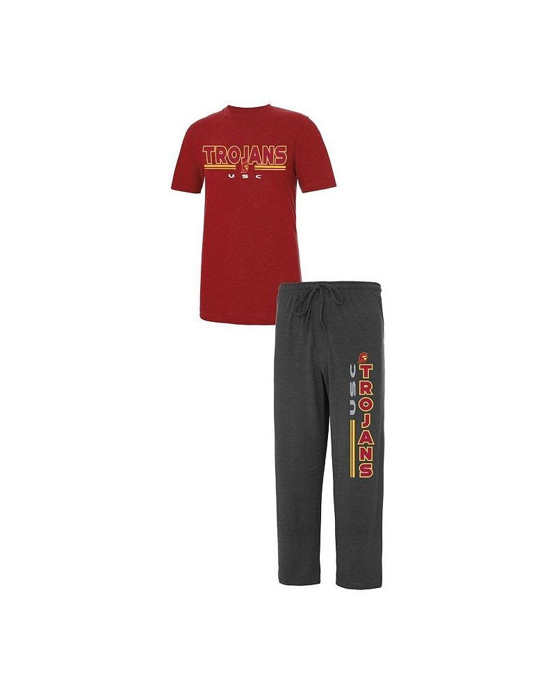 Men's Cardinal, Charcoal USC Trojans Meter T-shirt and Pants Sleep Set $29.40 Pajama