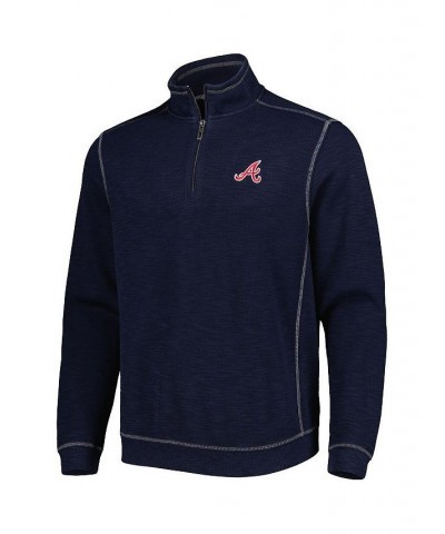 Men's Blue Atlanta Braves Tobago Bay Tri-Blend Quarter-Zip Sweatshirt $43.40 Sweatshirt