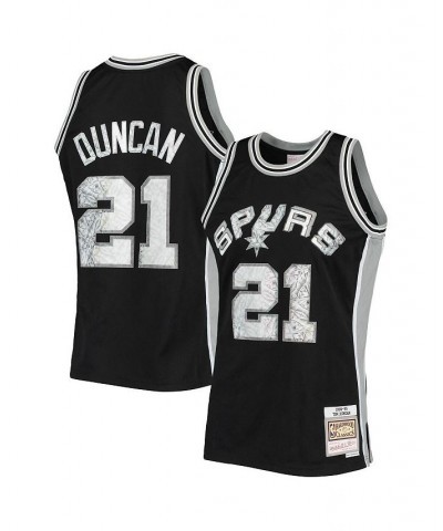 Men's Tim Duncan Black San Antonio Spurs 1998-99 Hardwood Classics 75th Anniversary Diamond Swingman Jersey $77.70 Jersey