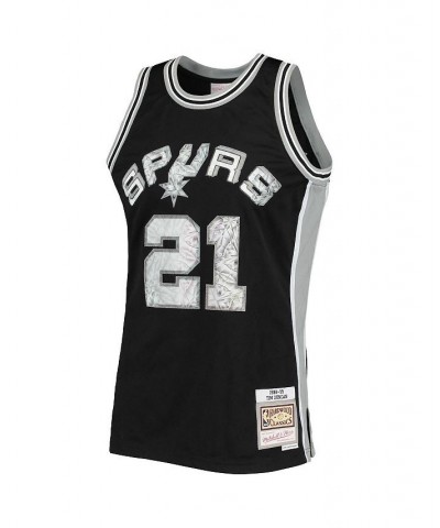 Men's Tim Duncan Black San Antonio Spurs 1998-99 Hardwood Classics 75th Anniversary Diamond Swingman Jersey $77.70 Jersey