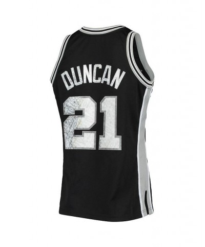 Men's Tim Duncan Black San Antonio Spurs 1998-99 Hardwood Classics 75th Anniversary Diamond Swingman Jersey $77.70 Jersey