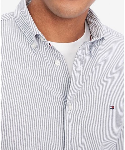 Men's 1985 Flex Regular Fit Striped Shirt Carbon Nav $33.58 Shirts