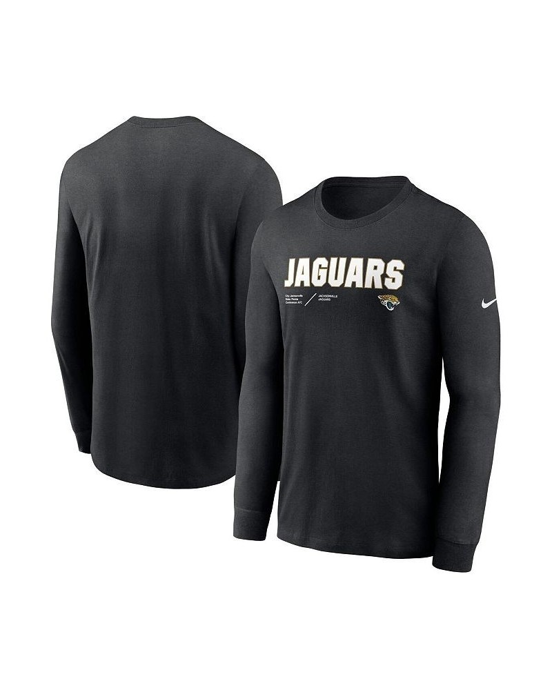 Men's Black Jacksonville Jaguars Infograph Lock Up Performance Long Sleeve T-shirt $31.34 T-Shirts