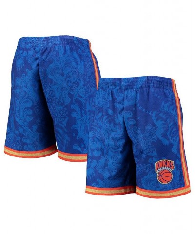 Men's Blue New York Knicks Hardwood Classics Lunar New Year Swingman Shorts $42.23 Shorts