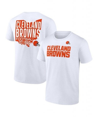 Men's Branded White Cleveland Browns Big and Tall Hot Shot T-shirt $22.00 T-Shirts