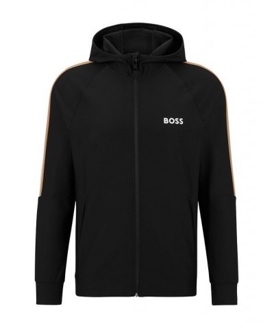 BOSS Men's Zip-Up Active-Stretch Jersey Logo Hoodie Black $88.06 Sweatshirt