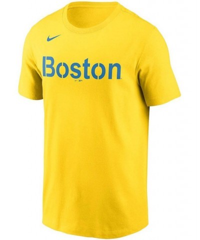 Men's Gold Boston Red Sox 2021 City Connect Wordmark T-shirt $19.07 T-Shirts