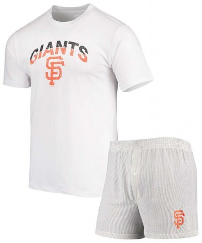 Men's White and Gray San Francisco Giants Gateway T-shirt and Boxer Shorts Sleep Set $30.24 Pajama