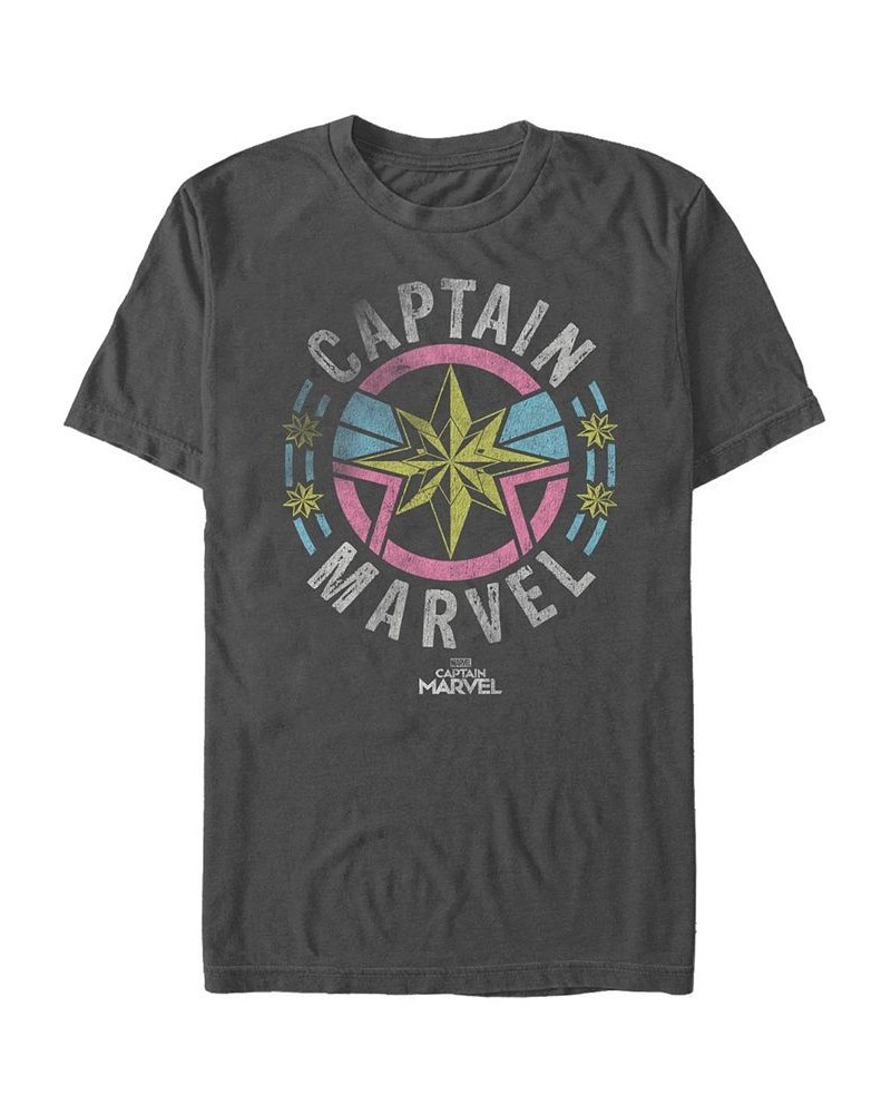 Marvel Men's Captain Marvel Pastel Chest Logo, Short Sleeve T-shirt Gray $18.89 T-Shirts