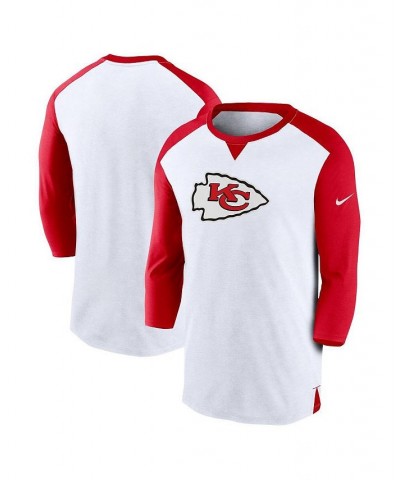 Men's White, Red Kansas City Chiefs Rewind 3/4-Sleeve T-shirt $32.99 T-Shirts